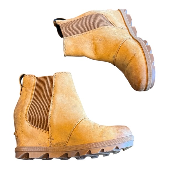 Sorel Lea Wedge Joan of Arctic Chelsea Wedge Camel Brown Black 7 - Picture 4 of 14